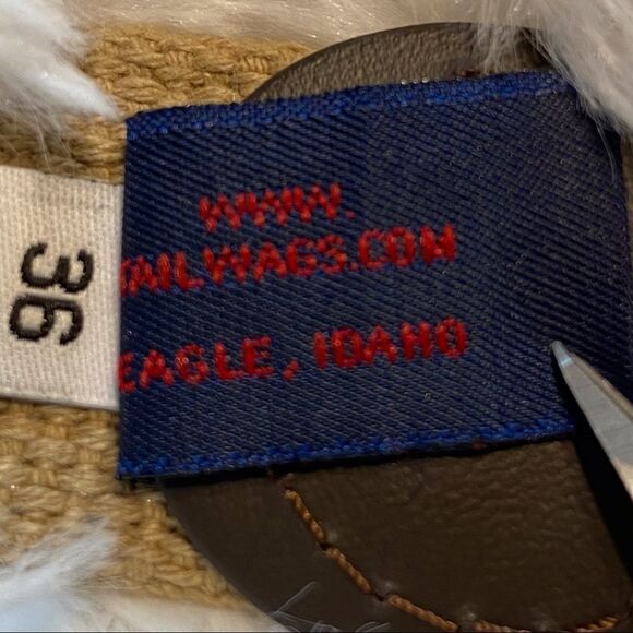 A Tail We Could Wag Colorful Woven and Brown Leather Belt - Picture 9 of 9